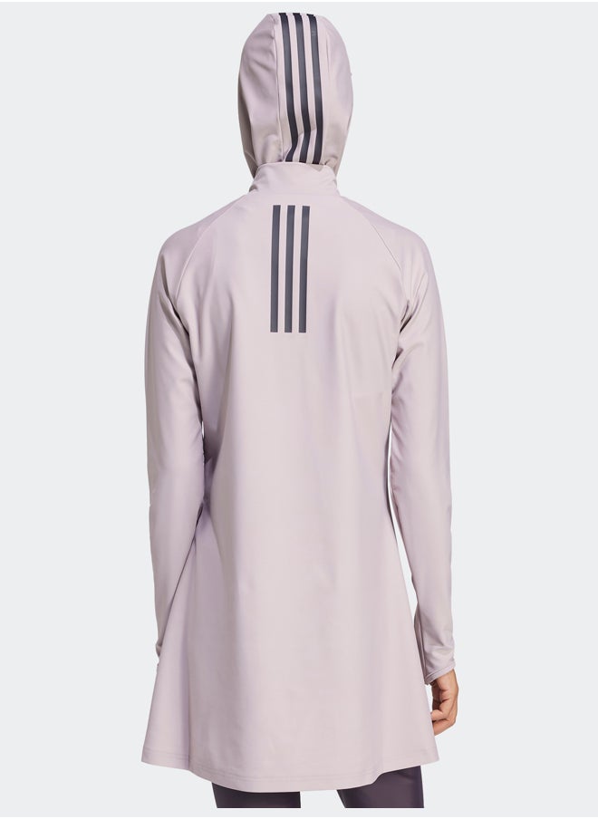 Adidas قميص سباحة بأكمام طويلة وطبعة 3 خطوط  - Image 3