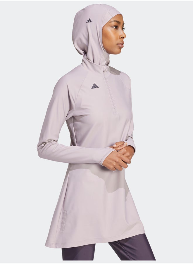 Adidas قميص سباحة بأكمام طويلة وطبعة 3 خطوط  - Image 4