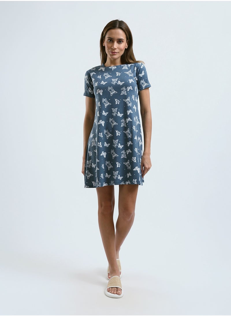 Mesery Sleepshirt Cotton Short Sleeves Printed  - Image 1