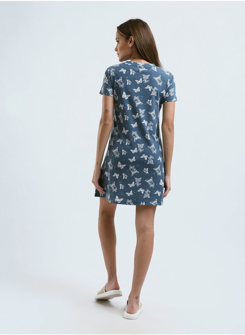 Mesery Sleepshirt Cotton Short Sleeves Printed  - Image 3
