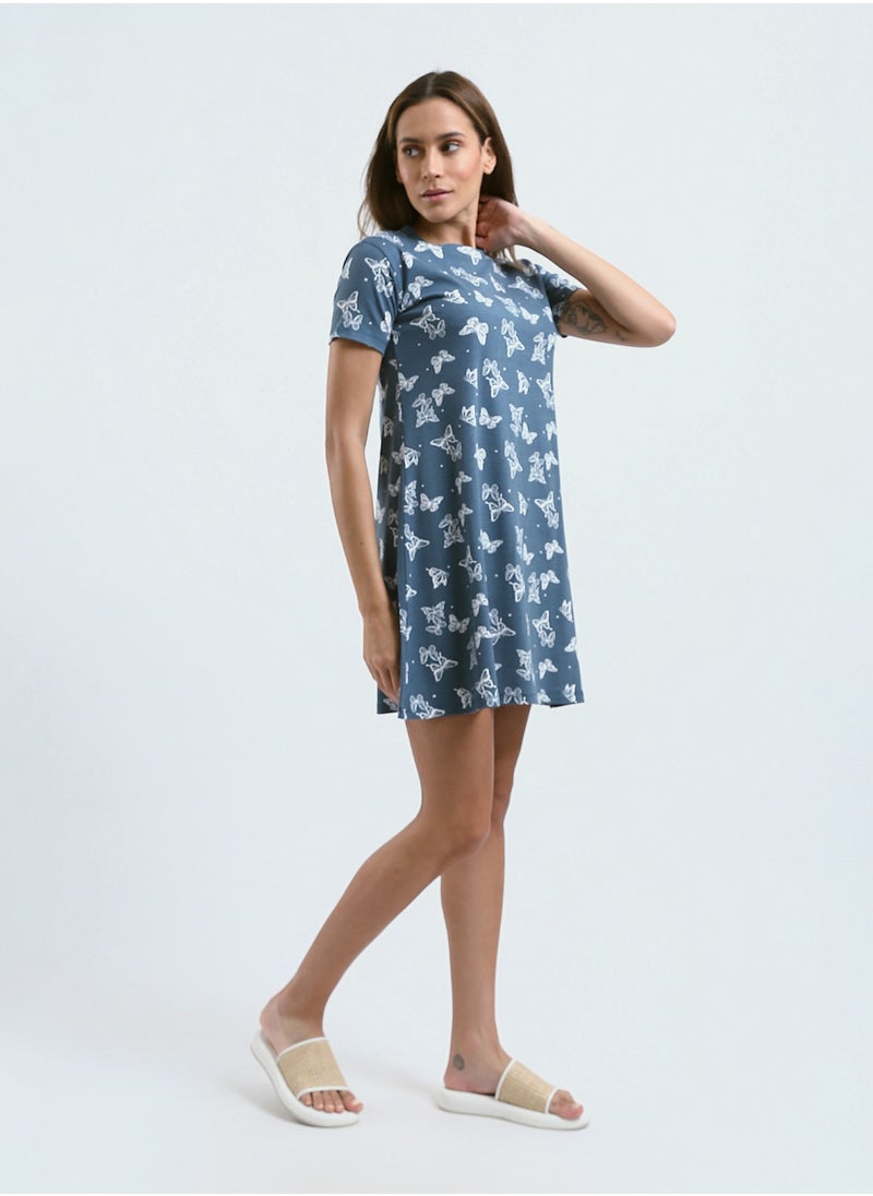 Mesery Sleepshirt Cotton Short Sleeves Printed  - Image 2