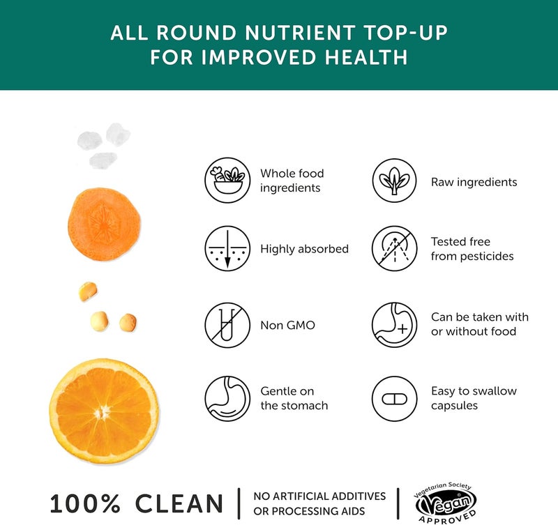 Together Multi VIT Mineral Together Health Everyday Nutrient TopUp 24 Whole Food PlantBased Nutrients Vegan Friendly Made in The UK Pack of 390 Vegecaps - Image 3
