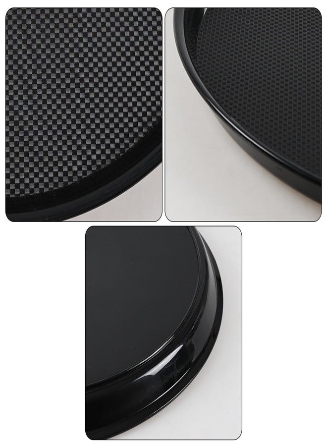Tyminin 4 Pieces Black Round Restaurant Serving Tray, Plastic Non Slip Surface Food Meals Server Tray with Raised Edges for Home, Kitchen, Restaurant, Cafeteria, Bar (13.8") - Image 3