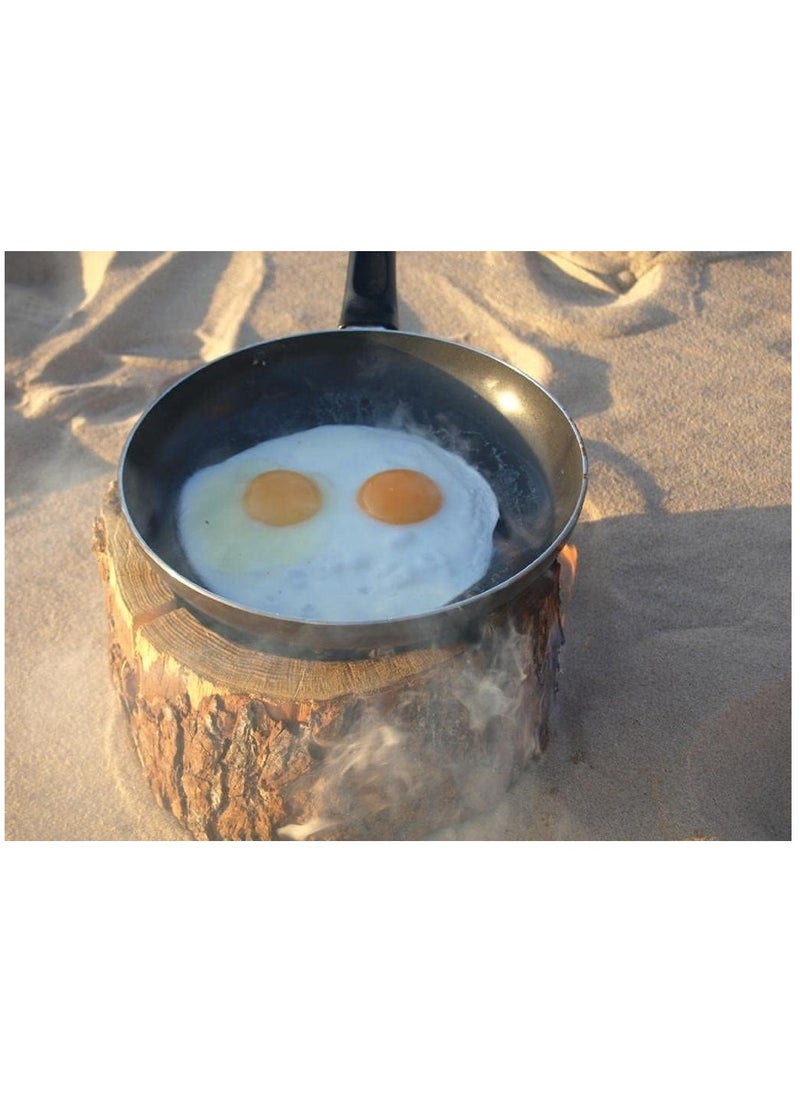 Eco-friendly Charcoal Grill with Wood and Wick - Natural Bark, Organic Charcoal, Zero-Waste, Sustainable Grilling, and Green Barbecue