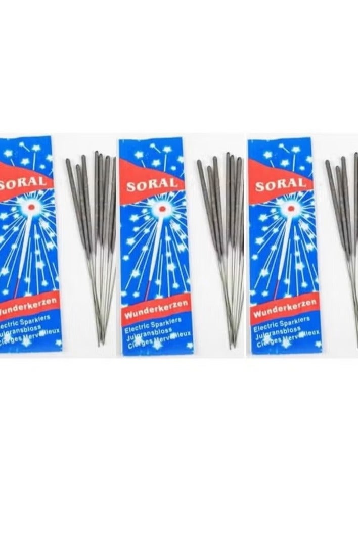 SORAL Spark Stars Night (30 Sticks 3 Boxes 10 Sticks Each Box) Spark Candles