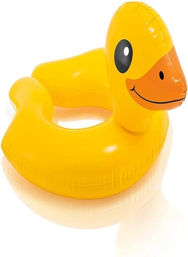MANVI Swimming Ring for Kids, Animal Split Inflatable Swim Ring, Water Float Ring Tube Boat for Boys, Girls, Swimming Pool Tub Swim Safety Ring for Baby (Duck)