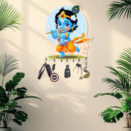 Webelkart Premium Cute Krishna Key Holder for Home/Office Decor/Key Hanger for Wall Decor,Decorative Item for Home (Baby Krishna) - Image 3