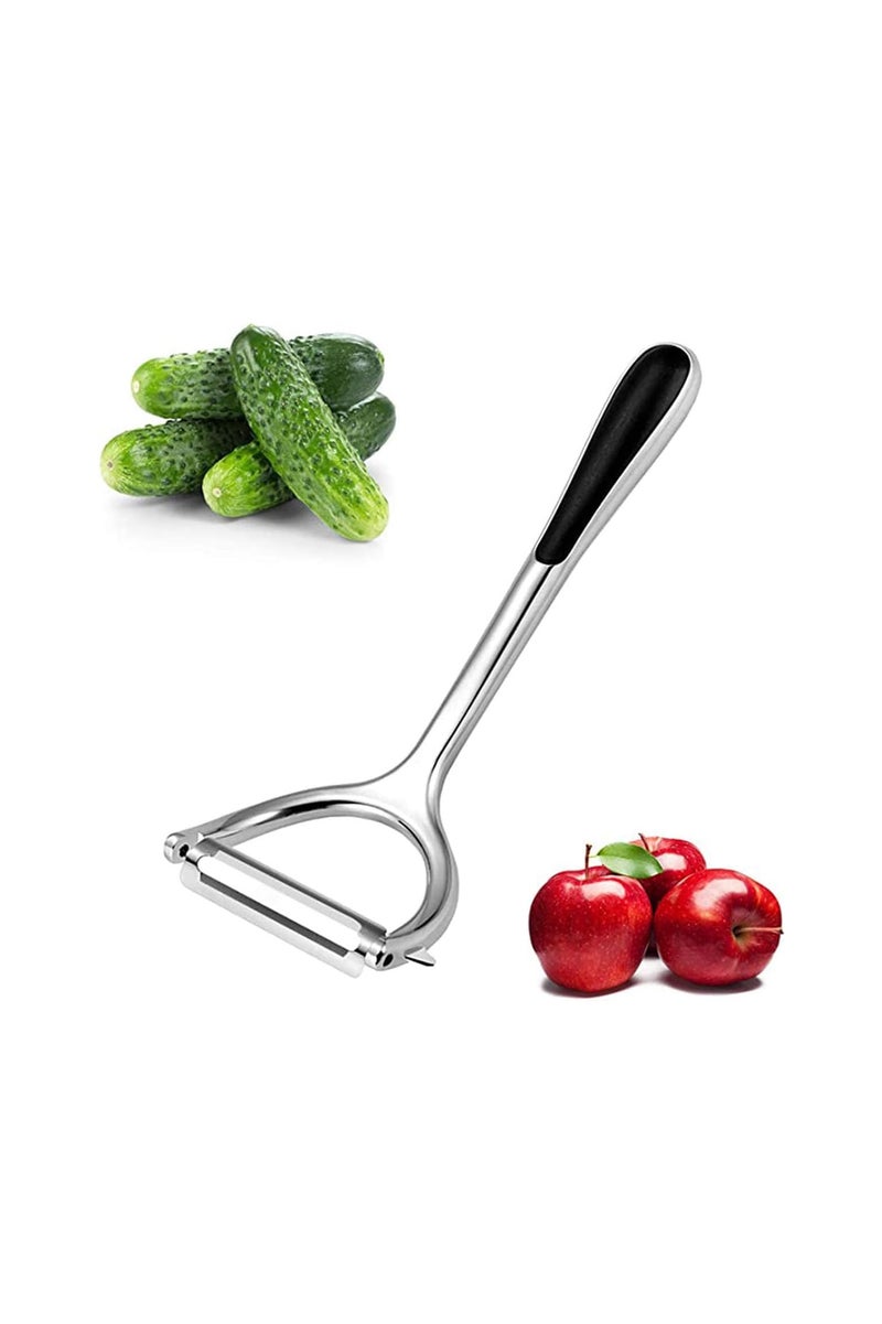 توب تشويس مقشرة للفواكه والخضروات من خليط معدني من الزنك متعددة الوظائف للبطيخ والفواكه والخضروات والبطاطس وغيرها ادوات مطبخ من توب تشويس فضى 038007 - Image 2