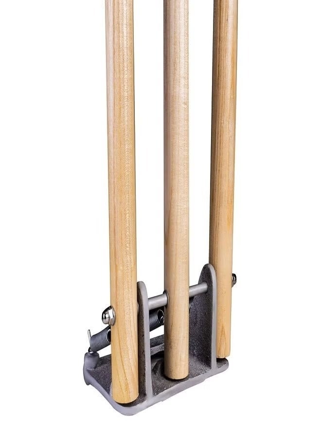 CA Sports Wooden Cricket Wicket Stumps with Spring Stand - Image 2