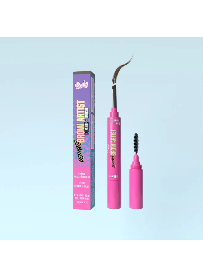 Rude Ultimate Brow Artist - Pomade & Brush Neutral Brown