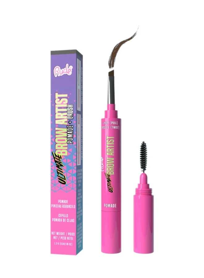 Rude Ultimate Brow Artist - Pomade & Brush Neutral Brown