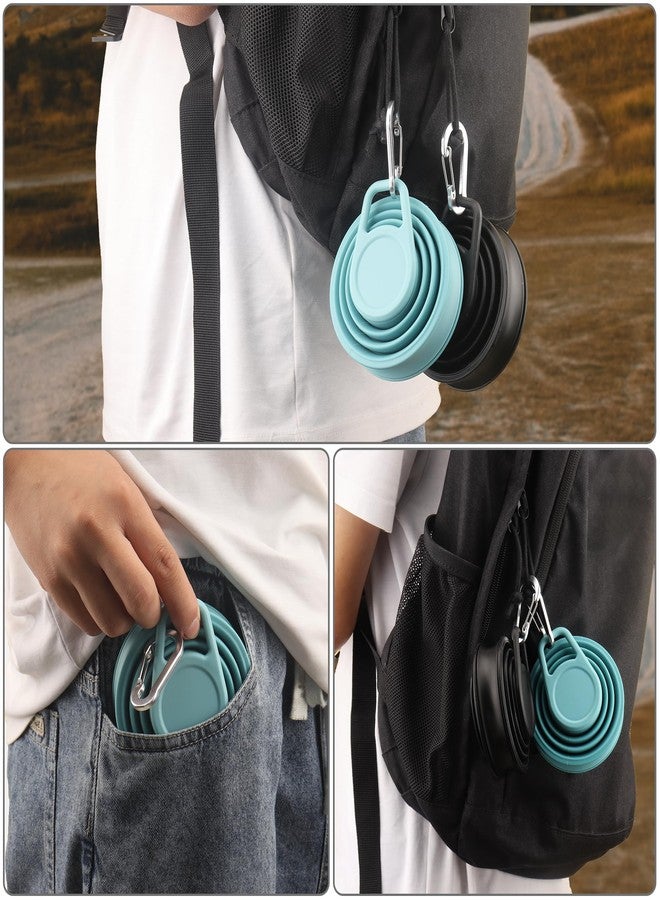 BB Hapeayou Collapsible Water Bottles 2pcs for Traveling Silicone Foldable Sport Bottle Portable for Outdoor Hiking/Camping (Black+Blue) - Image 3
