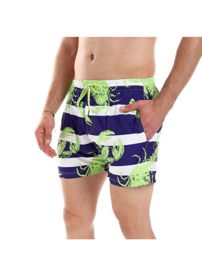 Pavone Stripes & Crabs Elastic Waist -Multicolor  - Image 2