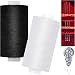 QCZKB All Purpose Sewing Thread2 Spools of Hand Polyester Sewing Thread with 3needles 1 Needle Threader for Sewing Machine for Hand and Machine SewingWhite and Black 2 spools - Image 2
