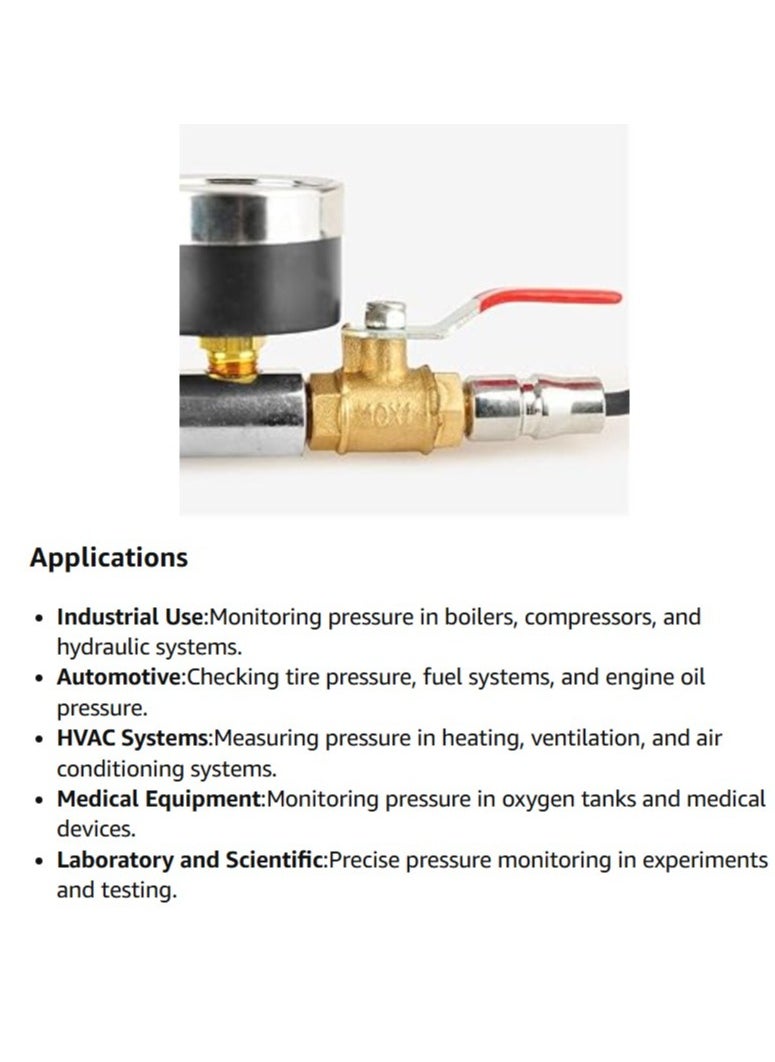ABBASALI - Car Van Pressure Meter Air Inflator Dial Compressor Checker Tool & 10 Meter Spiral Hose - Image 1
