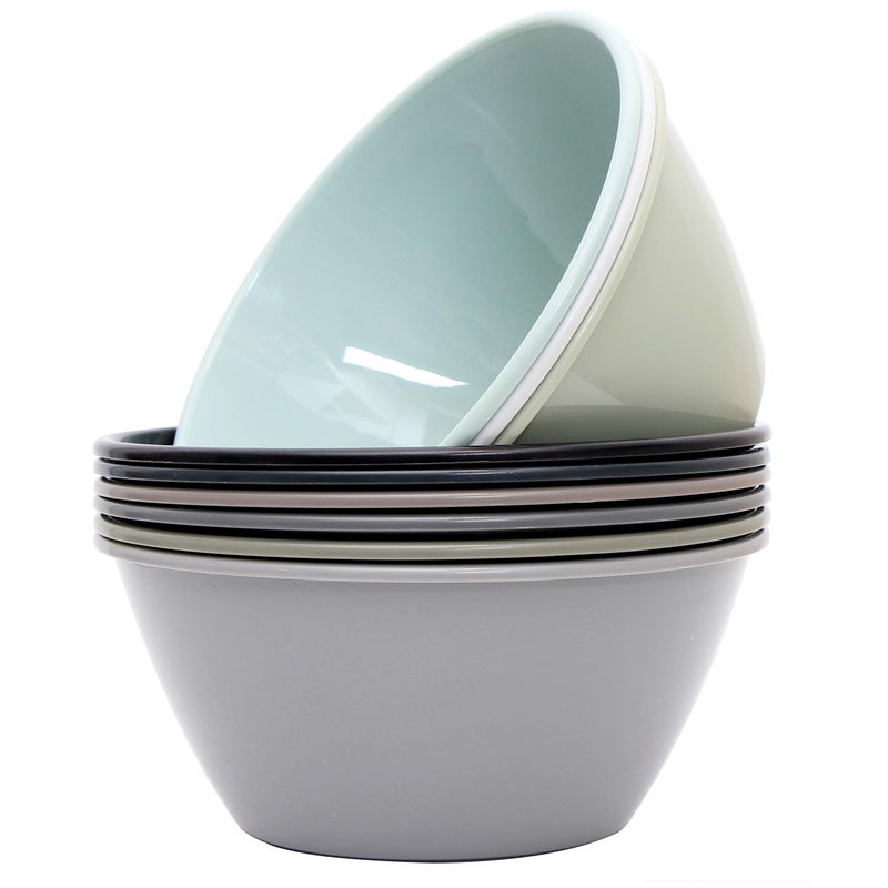 Youngever 50 Ounce Plastic Bowls Large Cereal Bowls Large Soup Bowls Set of 9 9 Urban Colors