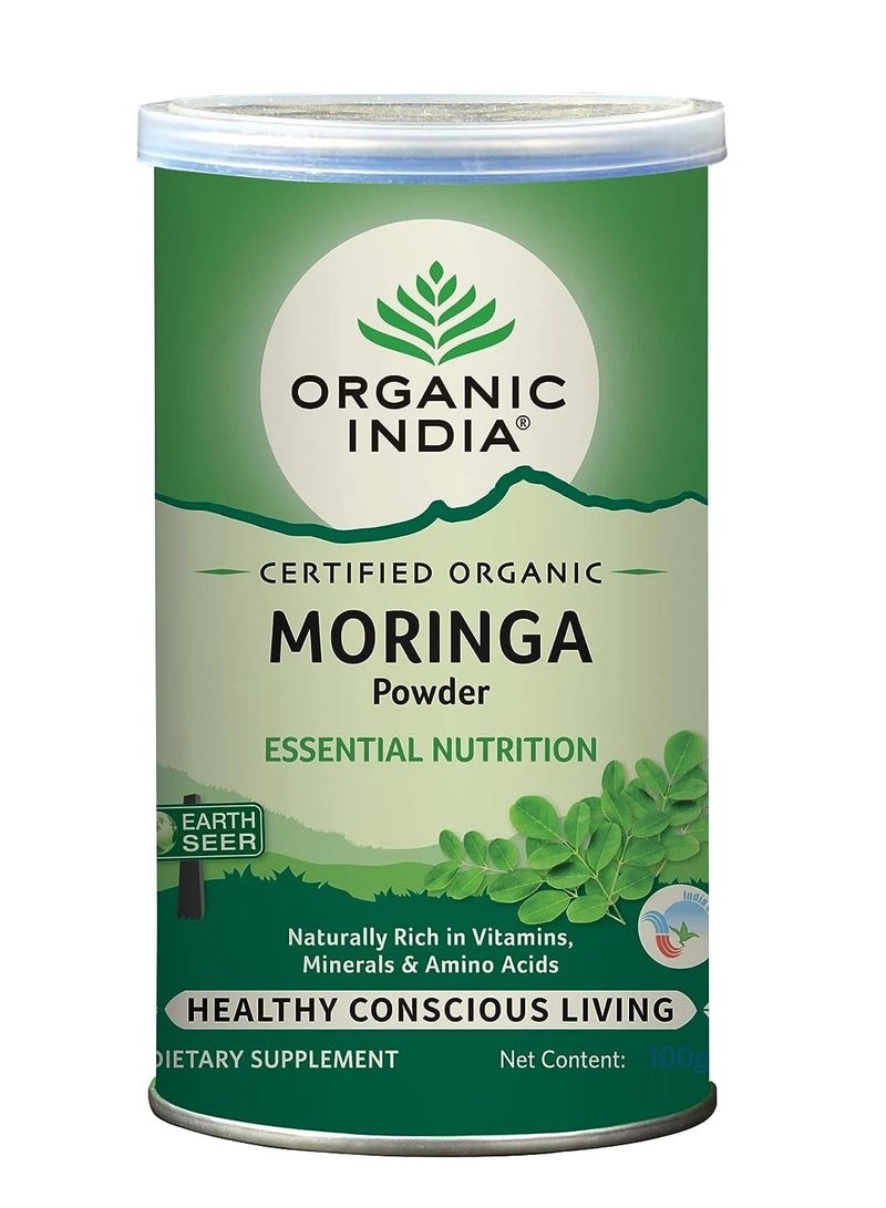 Organic India مسحوق المورينغا العضوي من الهند - عبوة 100 جرام 1 صندوق - Image 1