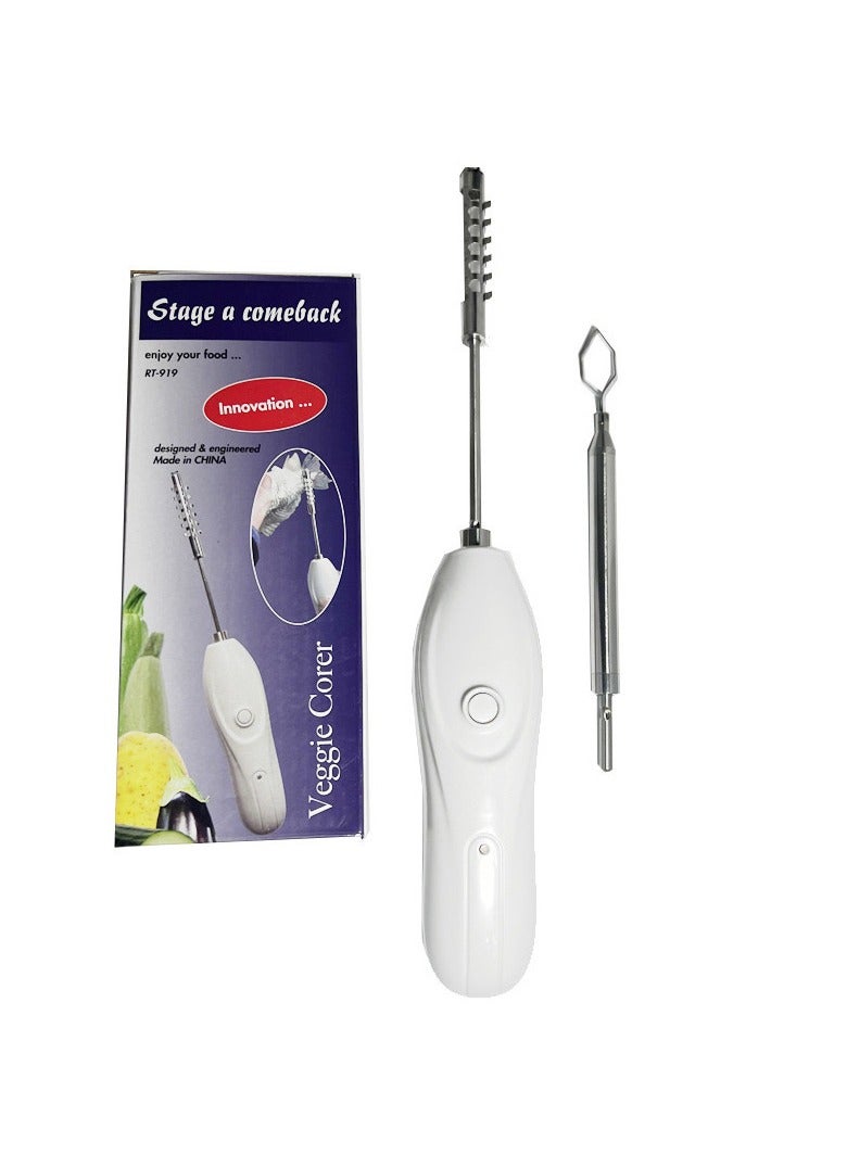 لي يينج آلة تقطيع خضروات كهربائية قابلة للشحن أبيض 5x8x20 سم - Image 2