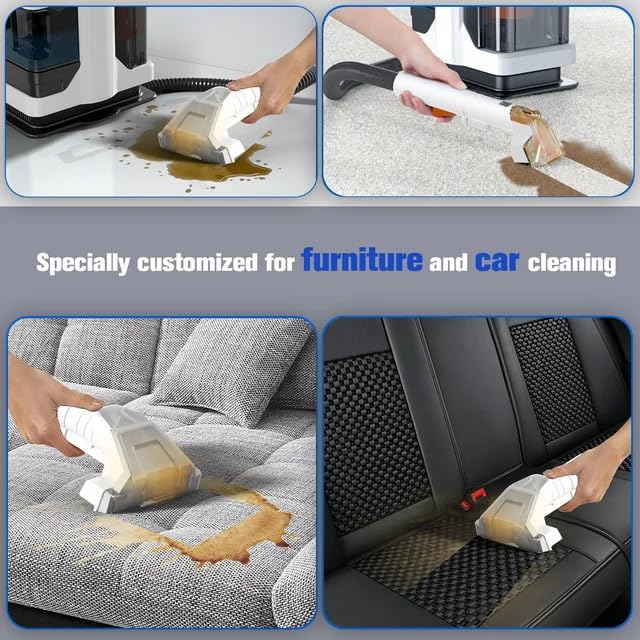 MAPPLE CREATION Spot Stain Carpet Cleaner Portable Lightweight Multi Surfaces Vacuum Cleaner for Sofa Car Seats with Two Water Tank Carpet Cleaner Machine - Image 3