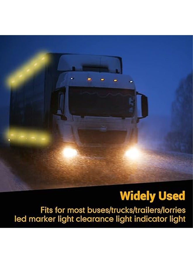 MUNTAQI 4Pcs 24V LED Side Marker Indicator Lights Lamp Front Rear Tail Clearance Lamp Side Marker Lights Chrome Bezel Interior Lights for Truck Trailer Boat Bus Lorry Deck Car Accessories Truck Side Lights - Image 5