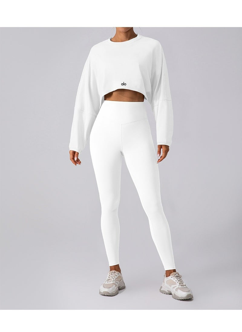 Alo Yoga - ALO YOGA Fall/Winter Loose Sports white long-sleeved hoodie - Image 1