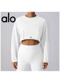 Alo Yoga ALO YOGA Fall/Winter Loose Sports white long-sleeved hoodie  - Image 1
