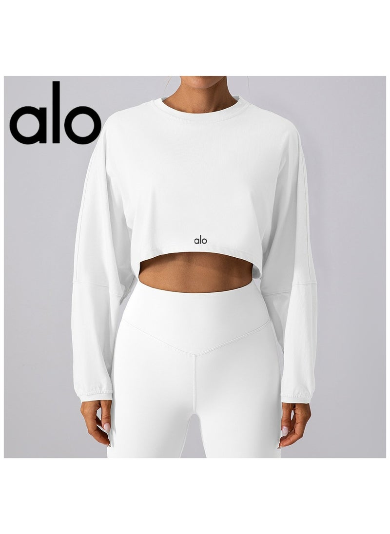 Alo Yoga - ALO YOGA Fall/Winter Loose Sports white long-sleeved hoodie - Image 1