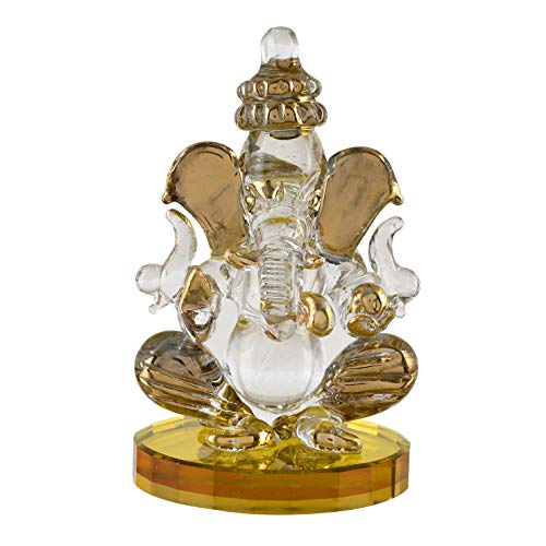 Great Art Ganesh Idol for Car Dash Board (8.5cm x 5 cm) (Design 3), Glass, 1 Piece - Image 2
