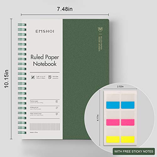 EMSHOI 3 Pack Spiral Notebook 7.48" x 10.15" - B5 Large Composition Notebooks College Ruled, 480 Pages 100gsm Lined Paper, Plastic Hardcover Journals for Writing Women Men Work School Supplies Gifts - Image 5