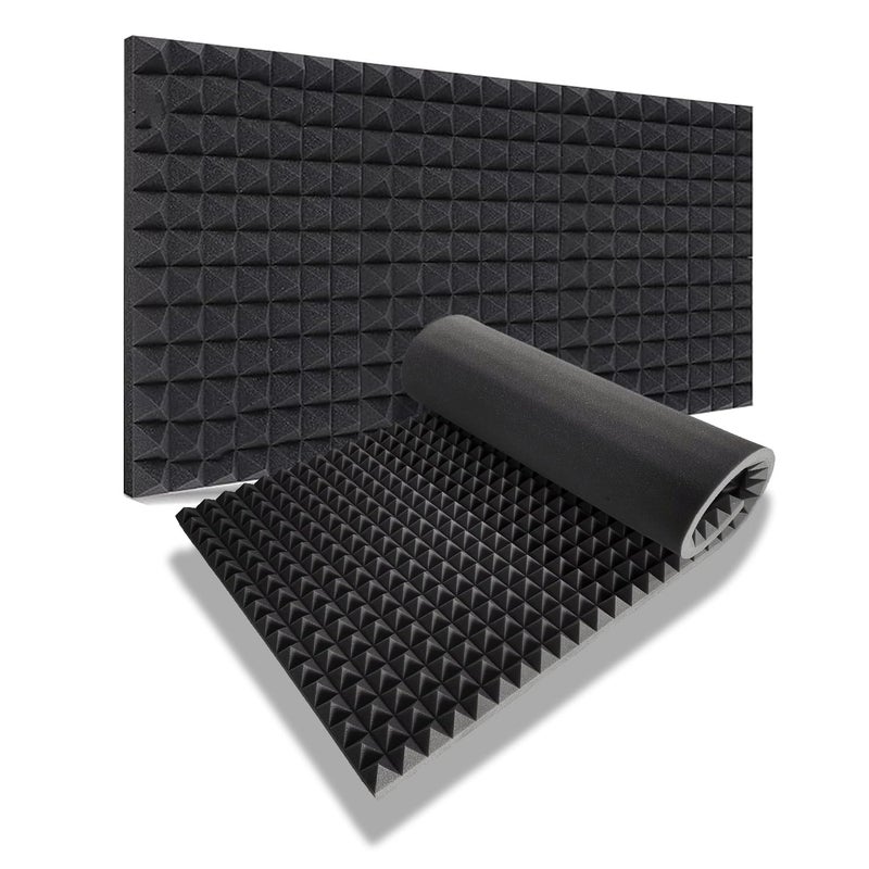 SOUNDFLEX Pyramid Soundproofing Studio Acoustic Foam 6'x3' - 2 Inches ( 1 Sheet ) Inches High Density, Soundproof Foam, Noise Reduction,Echo Absorption (Studio Charcoal, 1 Sheet/(6'x3')) - Image 1