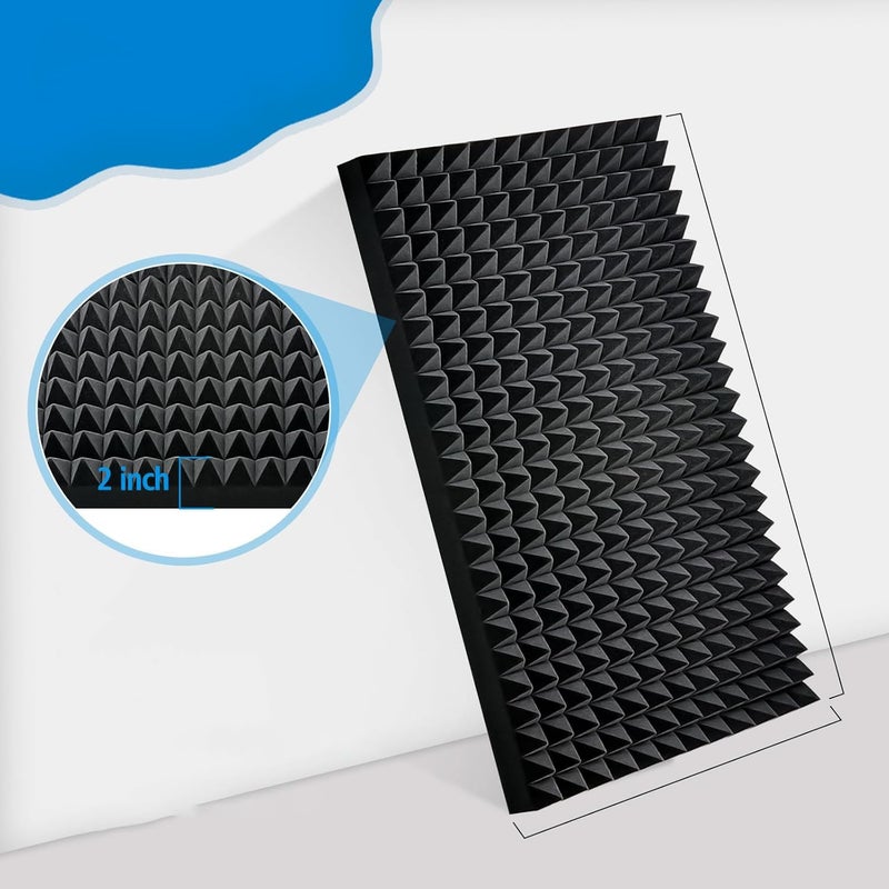 SOUNDFLEX Pyramid Soundproofing Studio Acoustic Foam 6'x3' - 2 Inches ( 1 Sheet ) Inches High Density, Soundproof Foam, Noise Reduction,Echo Absorption (Studio Charcoal, 1 Sheet/(6'x3')) - Image 2