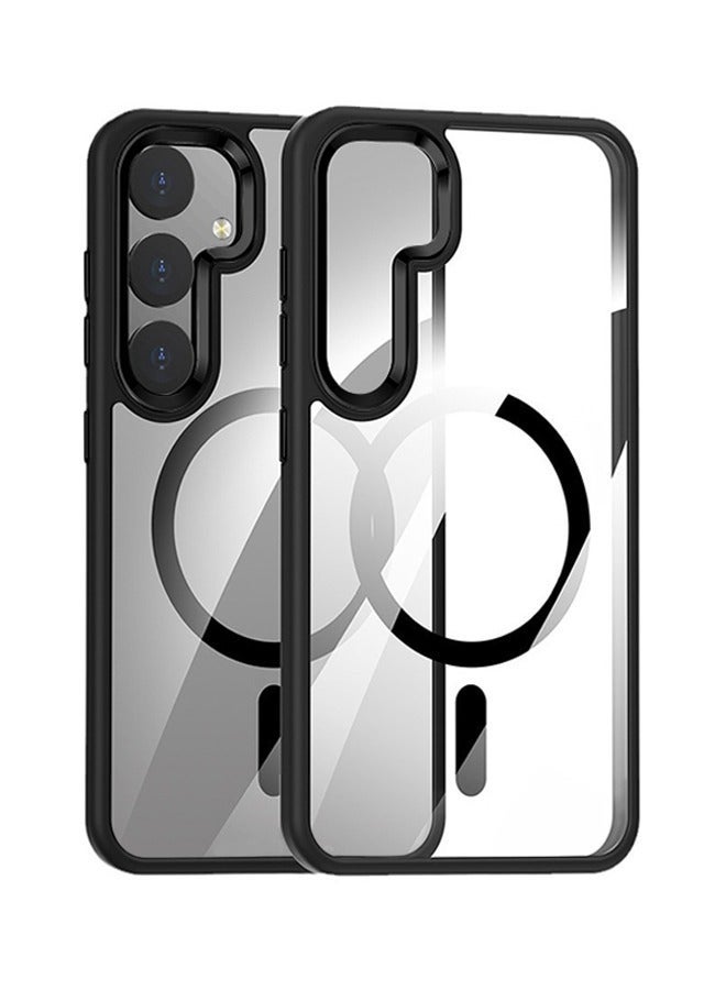 X-level Magnetic Case for Samsung Galaxy S24 5G, Compatible with MagSafe, Slim Shockproof Protective Phone Cover, Shockproof TPU Frame Edge Bumper Clear PC Hard Back Cover - Image 1