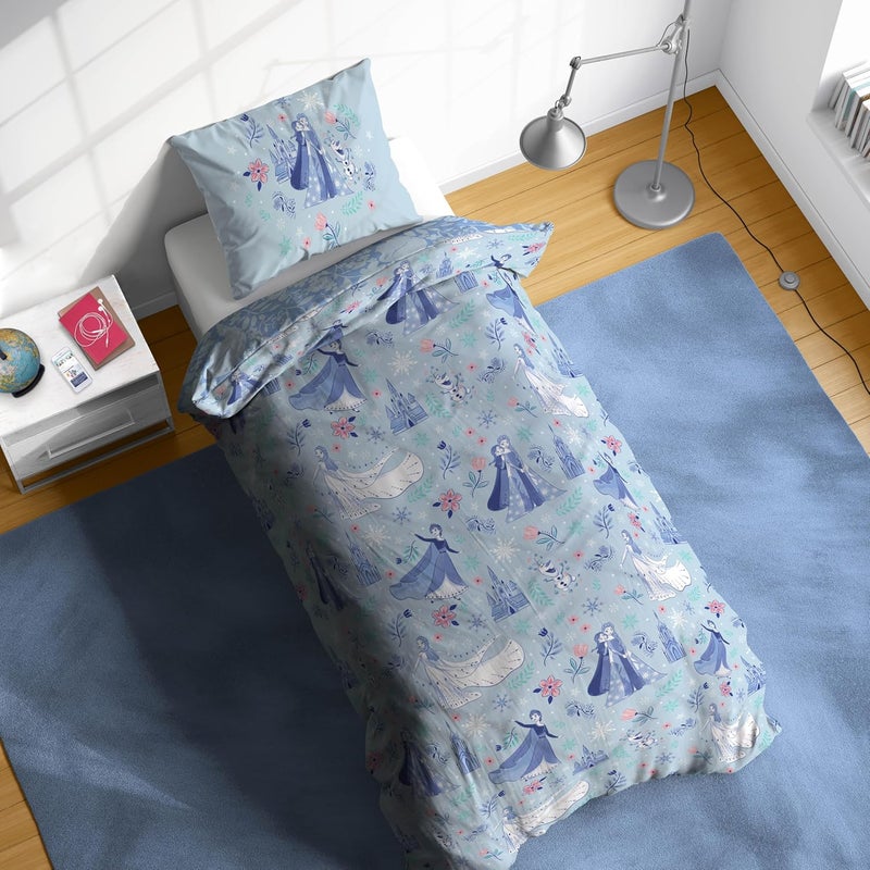Jay Franco Kids Disney Frozen Bedding Set – Super Soft Bedding with Pillowcase, COVER ONLY, Duvet Not Included, Blue, 2-piece, Single Bed - Image 2