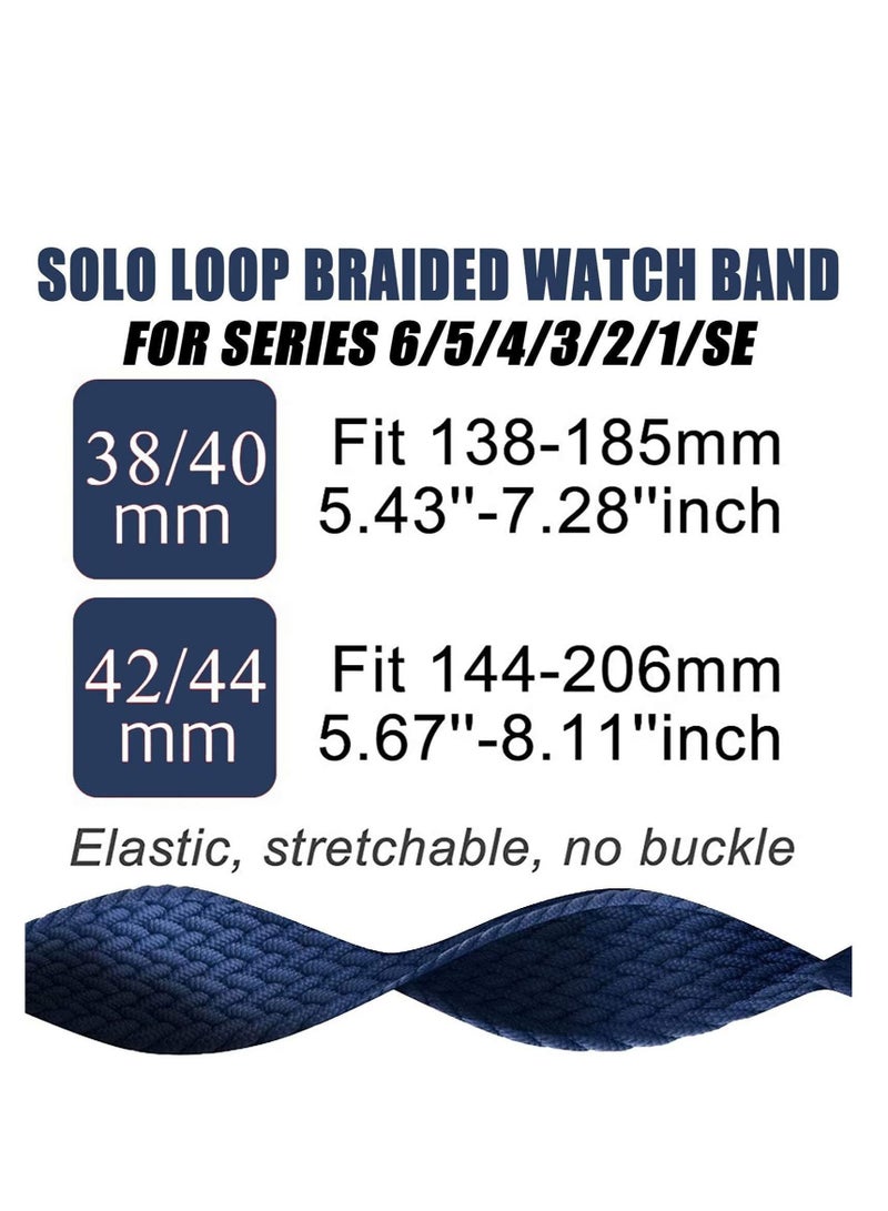 Captaintech Band for iWatch S7 Strap 38mm 40mm 41mm, No Clasps No Buckles Stretchable Braided Solo Loop Bands, Sport Elastics Replacement Wristband for iWatch Series 6/5/4/3,SE, Blue&Green, 2 PCS - Image 4