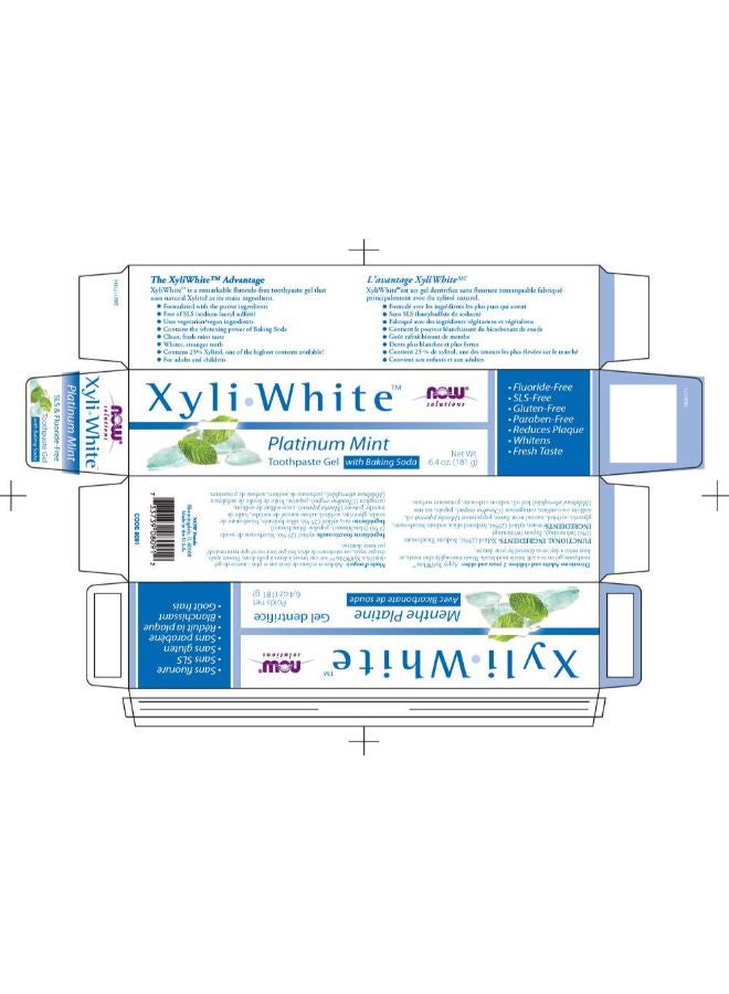 ناو فودز جل معجون أسنان زايلي وايت بلاتينوم بالنعناع - Image 3