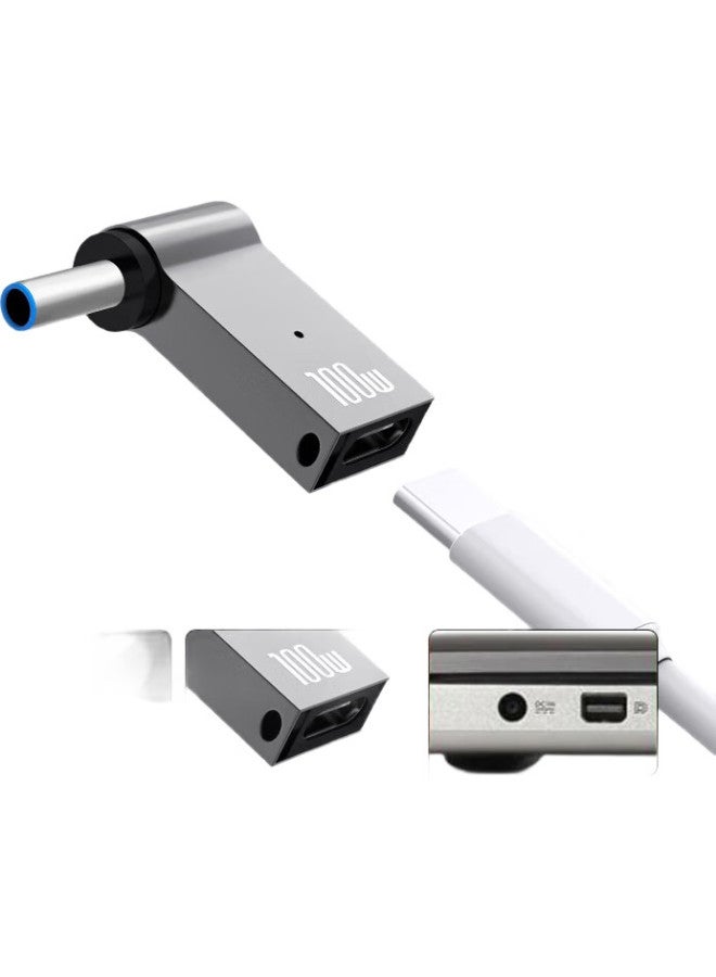 Delippo Hp Laptop 100W Adapter, Type-C To 4.5*3.0Mm Blue Small Port With Pin, Suitable For Zhan 66/M4/Envy14/90W/65W - Image 2
