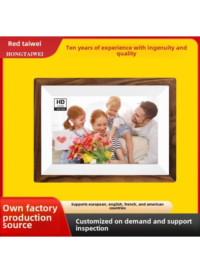 10 Inch Solid Wood Frame Digital Photo Frame Family Photo Automatic Play High-definition Picture Loop Player-Color:Solid Wood Border Digital Photo Frame  - Image 1