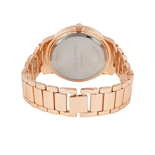 Joker & Witch Women Halo 38mm Black Dial 18mm Rose Gold Metal Alloy Watch - Image 4