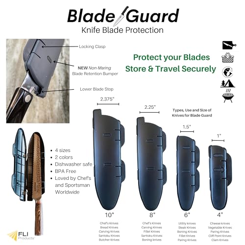 Agilux Blade Guard Knife Blade Protection Cover, Secure Fit Sheath for Storage or Transport – Chef’s Kitchens, Travel & Outdoor Use, Dishwasher Safe BPA-Free (Grey, 8") - Image 3
