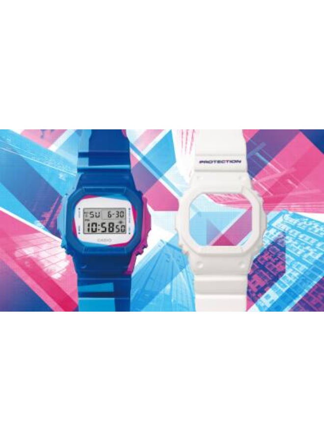 CASIO G_Shock Resin Digital Wrist Watch DWE-5600PR-2DR With 1 Replaceable Bands - Image 4