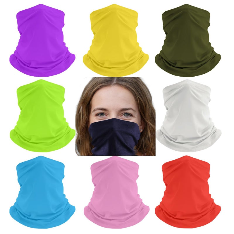 HCMY Balaclava 9 Pack Neck Gaiters Bandana Shiesty Magic Scarf Headwear Tube UV Face Mask Headbands Wraps for women - Image 1