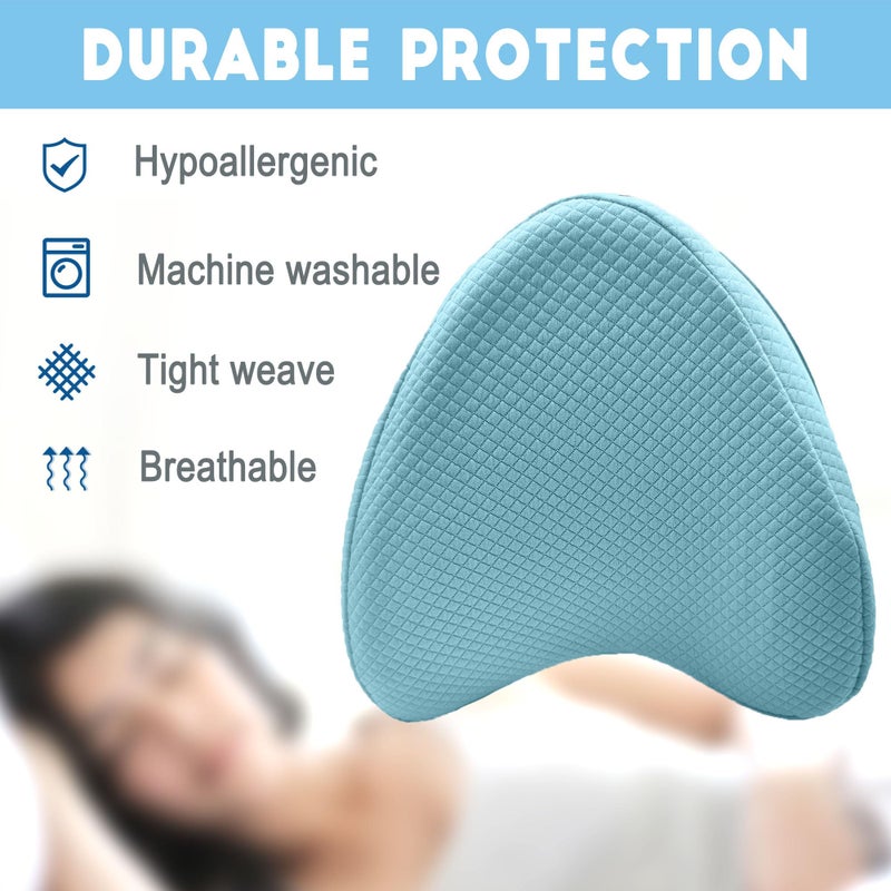 Xcivi Pillowcase For Contour Memory Foam Side Sleeper Support Pillow  Pillowcase For Knee Pillow  Pillow Cases For Side Sleeper Pillow  Pillow Cover (Blue) - Image 4