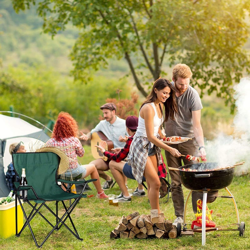 Glaceon Folding Camping Chair Lightweight Portable Foldable Camping Chair for Fishing Beach with Cup Holder Perfect for Caravan Trips BBQs Garden Travelling Included Travel Carry Bag Multi - Image 5