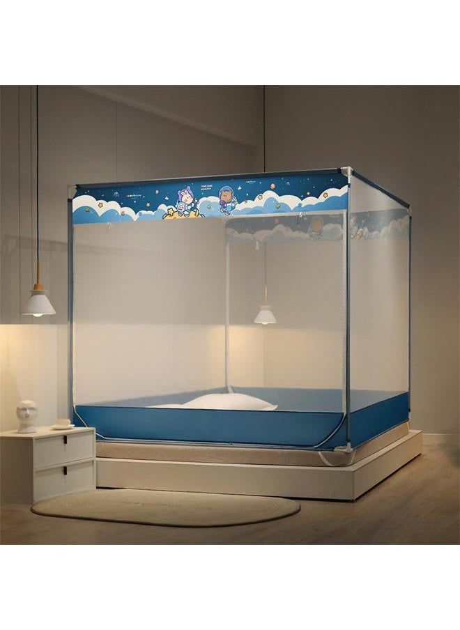 Bluejw Class A Maternal And Infant Grade Baby Anti-fall Mosquito Net Children's Household Dust-proof Thickened Full Bottom Stainless Steel Zipper Cartoon New  - Image 1