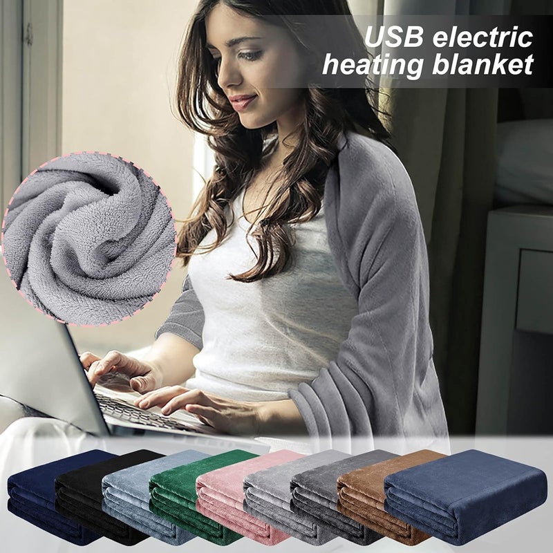Cordless Blanket Heated Shawl Portable USB Lap Heating Flannel Throw Blanket, 140x80cm Heated Stadium Blanket Battery Operated for Travel - Image 3