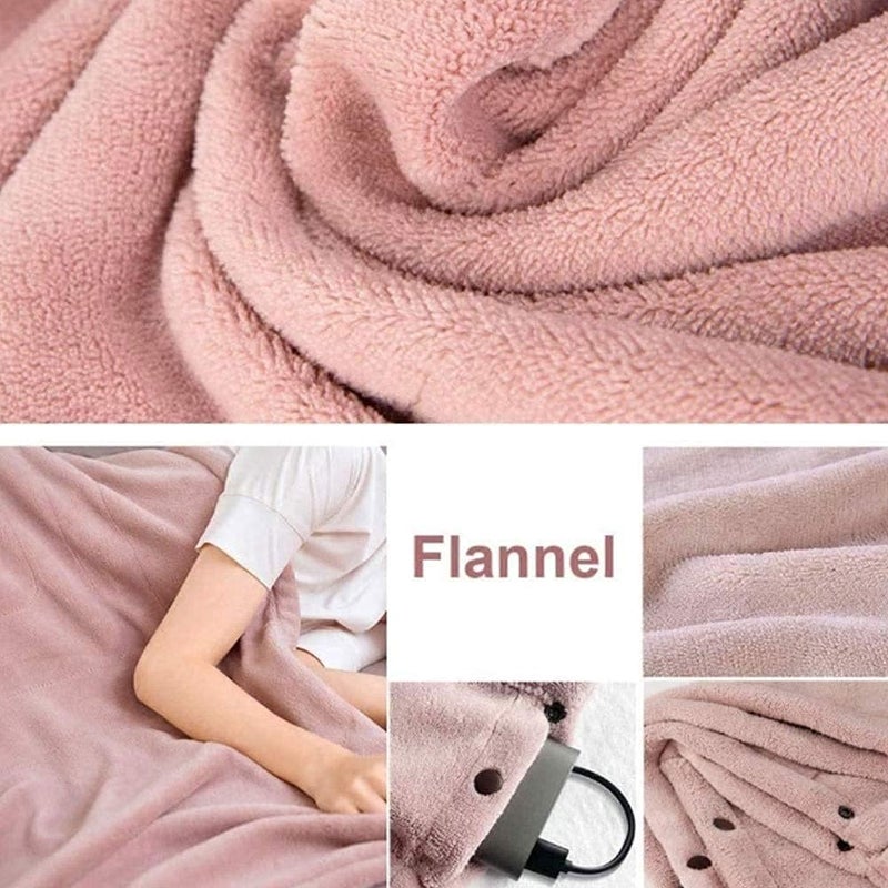 Cordless Blanket Heated Shawl Portable USB Lap Heating Flannel Throw Blanket, 140x80cm Heated Stadium Blanket Battery Operated for Travel - Image 4