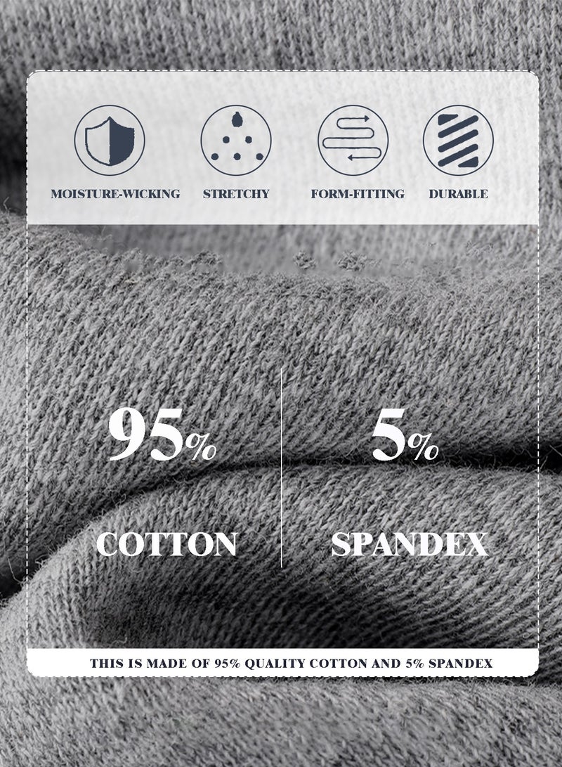 infino بوكسر رجالي 5 قطع - وسط الخصر، قطني مضاد للاحتكاك ومرن، ملابس داخلية رياضية تسمح بمرور الهواء باللون الأبيض النقي - متوفر بحجم S - Image 3