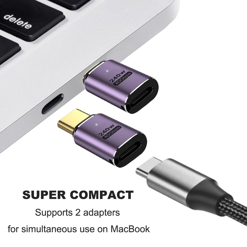 Microware موسع USB نوع C، محول تمديد ذكر إلى أنثى 240 واط 40 جيجابت في الثانية مع عرض فيديو 8K لجهاز iPad وiMac وMac-Book وThunderbolt 3/4، 1 حزمة (USB C ذكر إلى أنثى 240 واط) - Image 2