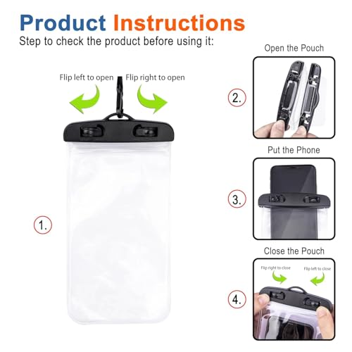 CERLINK Waterproof moblie Pouch Cover Rotation Lock Closure | Protect Your Phone in Wet dust and Rainy Conditions | Water Proof Phone case Pouch Cover for Mobile Phones-Pack-1-Transparent - Image 4