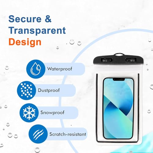 CERLINK Waterproof moblie Pouch Cover Rotation Lock Closure | Protect Your Phone in Wet dust and Rainy Conditions | Water Proof Phone case Pouch Cover for Mobile Phones-Pack-1-Transparent - Image 2